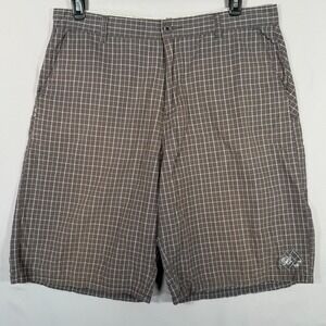 Billabong Men'‎ 36x 11 Bermuda Chino shorts Blown White Checkered 100% Cotton